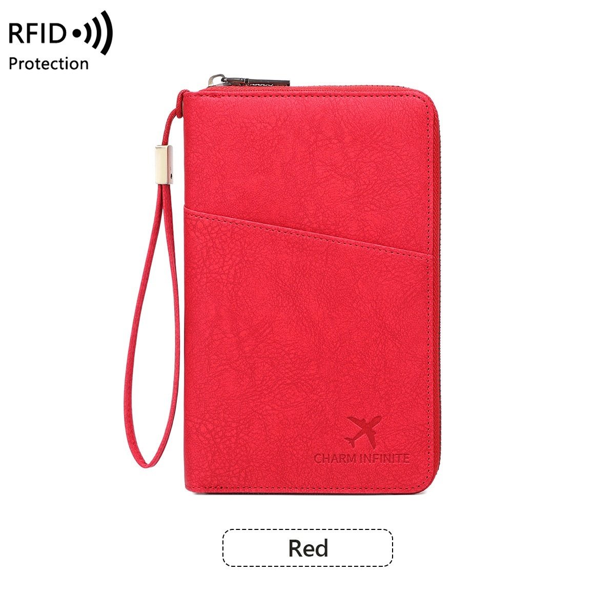 Cross-border RFID-blocking Passport Holder Long-style Zippered Passport Case Multi-functional Travel Document And Ticket Organizer - Image 6