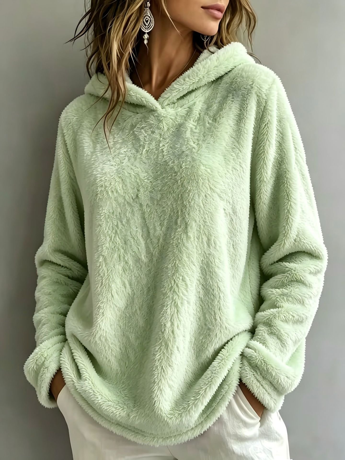 Casual Fashion Solid Color Long-sleeved Sweater - Image 8