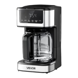 Programmable Coffee Maker, 12 Cup Programmable Drip Coffee Makers With Touch Screen, 4-Hour Keep Warm Coffee Makers Drips, 2 Brew Strengths Drip Coffee Machine For Home, 24-Hour Programmable