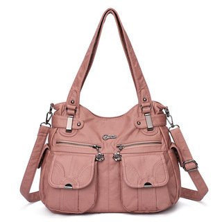 Fashion Ladies Soft Leather Portable Messenger Bag Crossbody Bags For Women Zipper Pocket Soft Casual Tote - Image 8