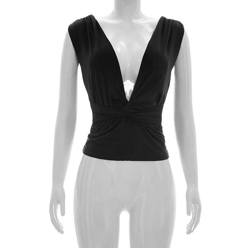 V-neck Sleeveless Fitted Top - Image 4