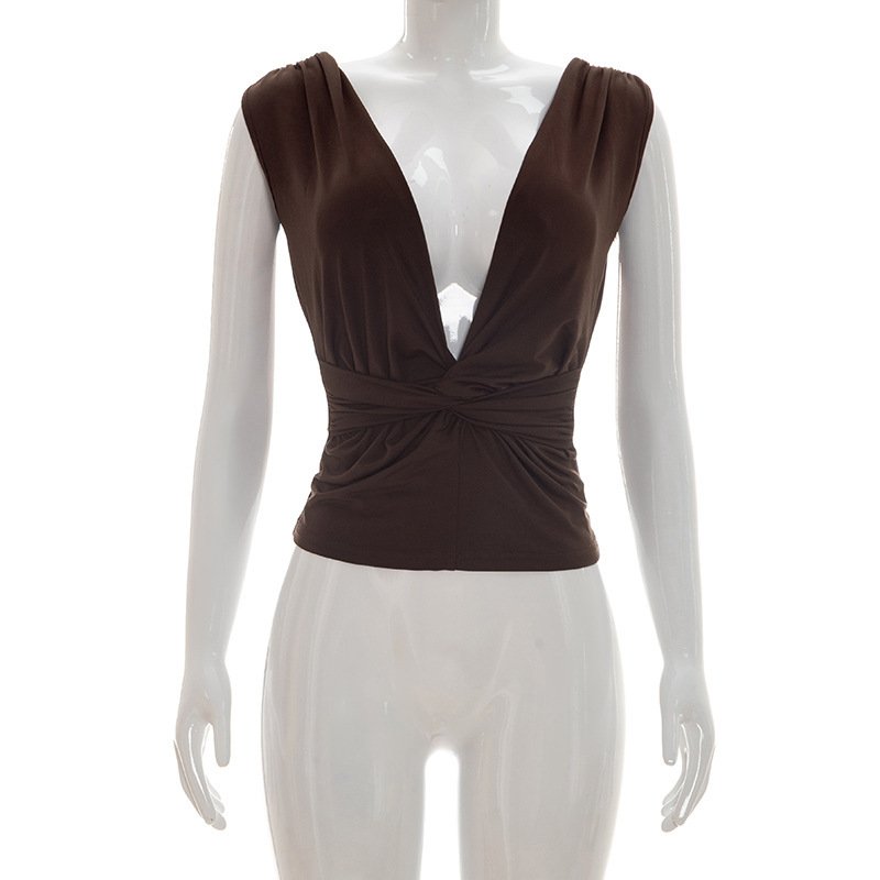 V-neck Sleeveless Fitted Top - Image 6