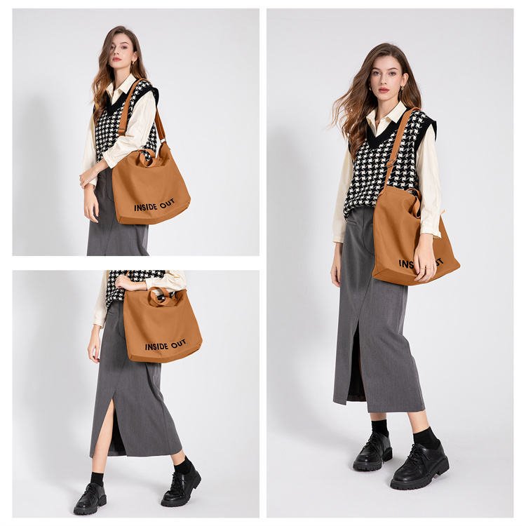 Large Capacity Shopping Bags Woman Black Canvas Tote Bag High-End Versatile Shoulder Bag - Image 8