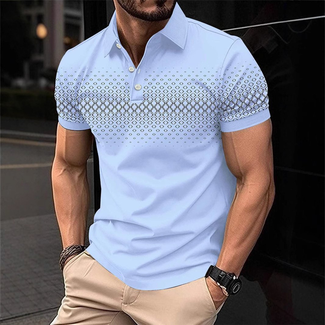 Men's Casual Button-down Polo Shirt