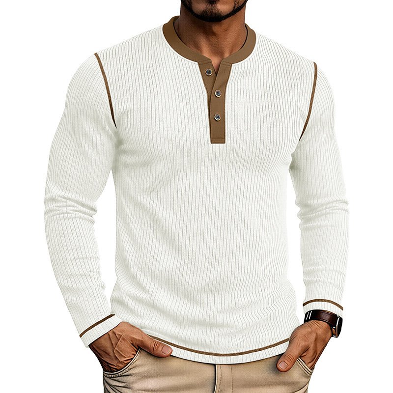 Men's Long-sleeve Henley Sweater - Image 5