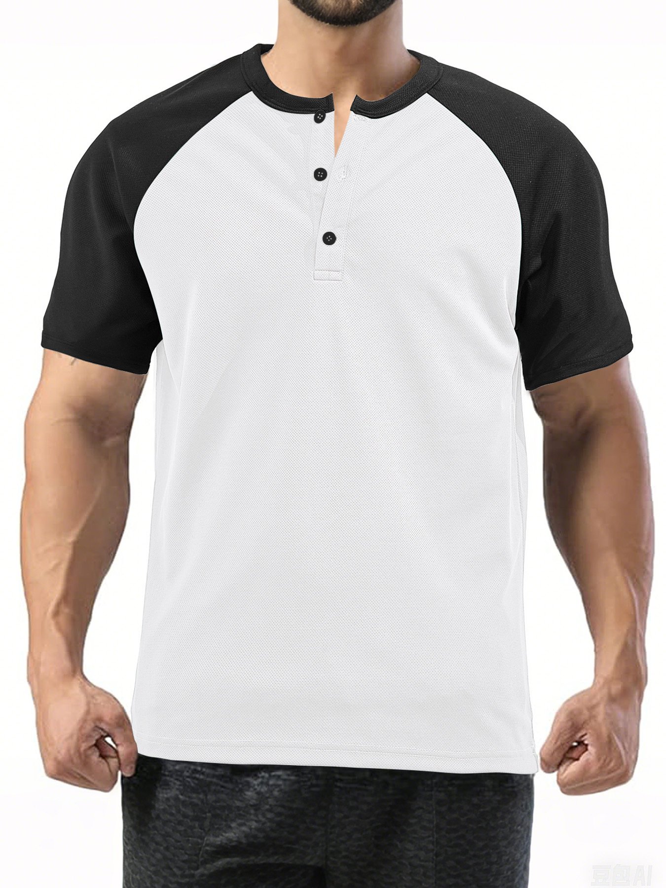 Color-Blocked Short-Sleeved Shirt - Image 9