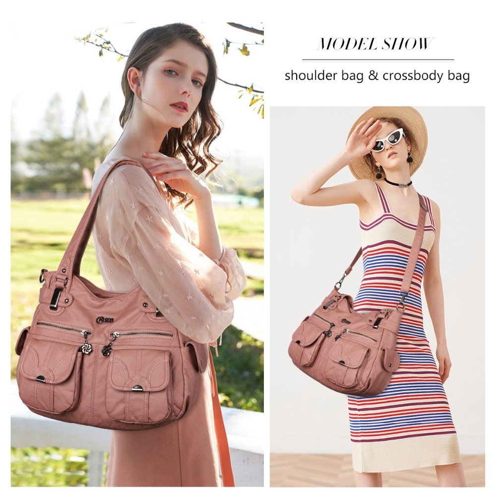 Fashion Ladies Soft Leather Portable Messenger Bag Crossbody Bags For Women Zipper Pocket Soft Casual Tote - Image 7