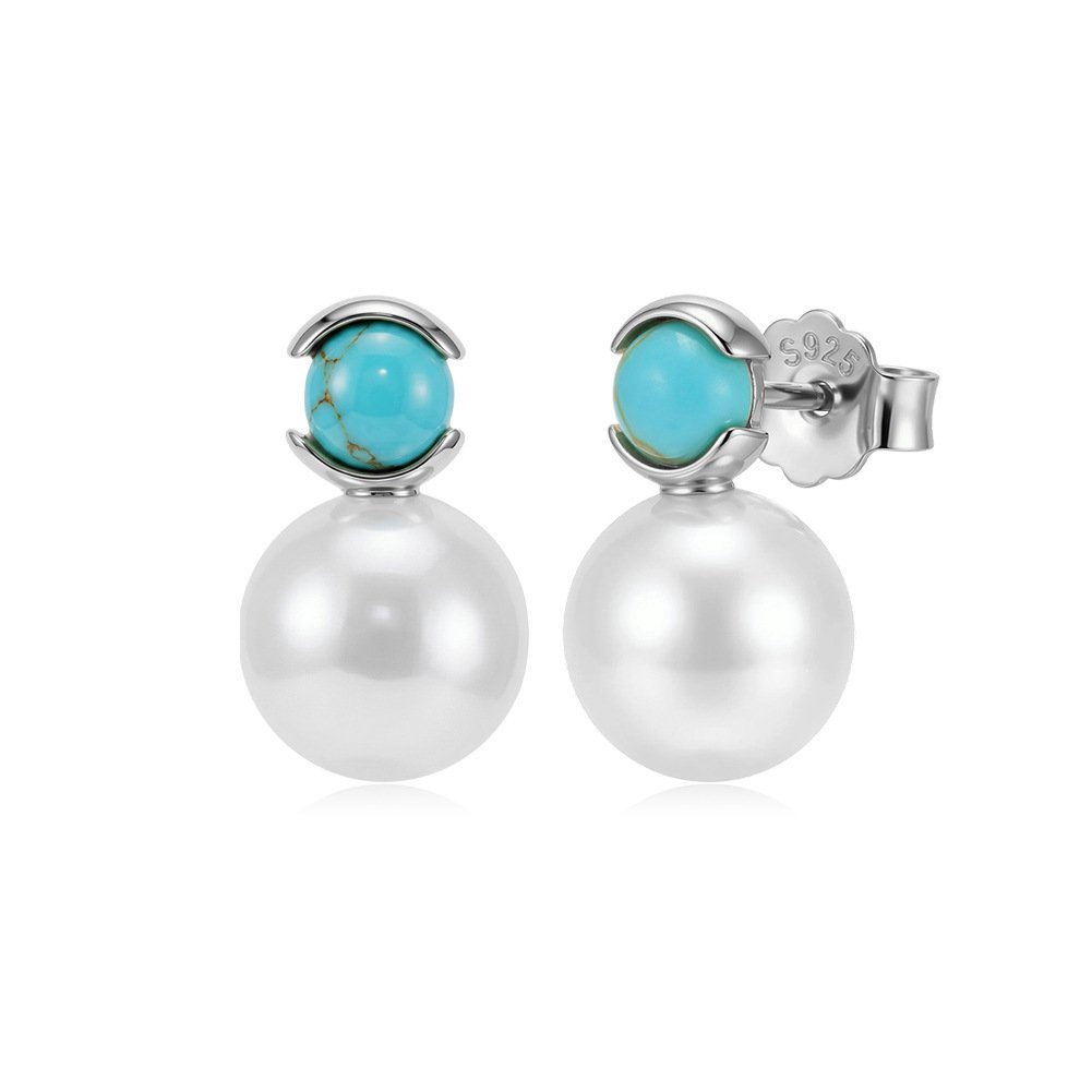 Sleek High-end 925 Silver Earrings With Freshwater Pearls - Image 3