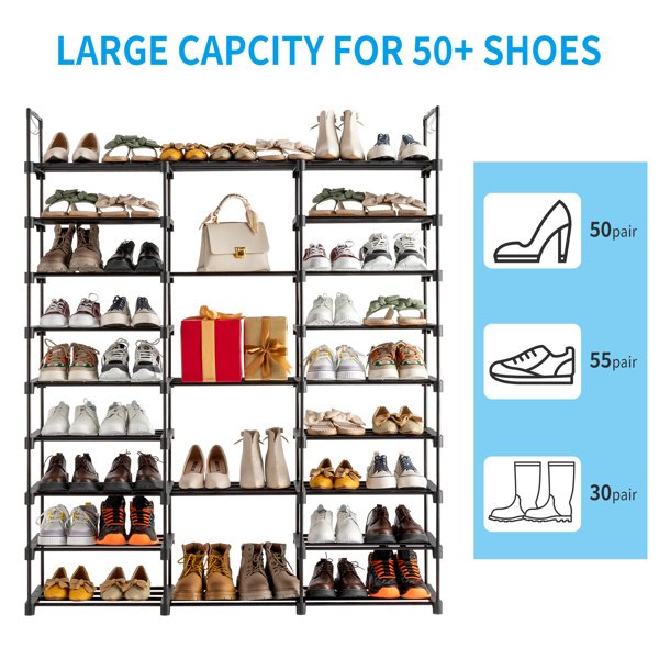 3 Rows And 9 Layers With Hooks Can Hold 50 Pairs Of Shoe Racks - Image 8