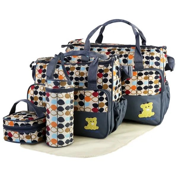 5PCS Baby Nappy Diaper Bags Set Mummy Diaper Shoulder Bags W - Image 6