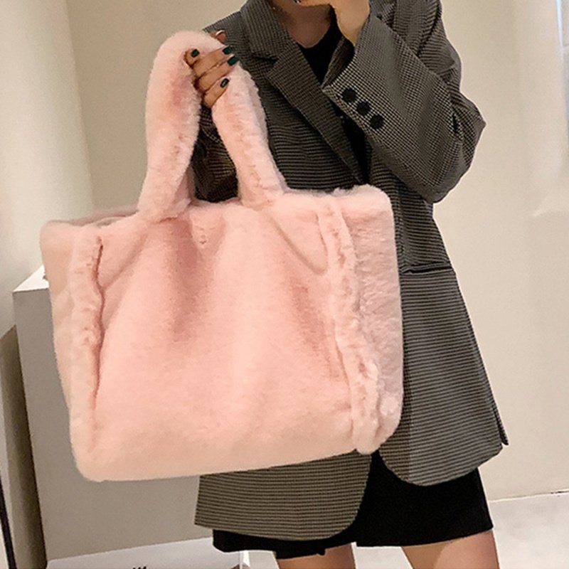 Winter Bags Chain Plush Handbag Totes Women Shoulder Bag - Image 2