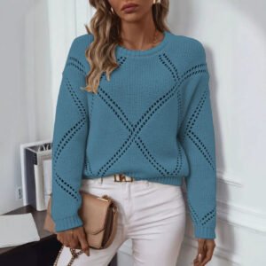 Backless Cross-Over Loose-Fit Pullover Knit Top