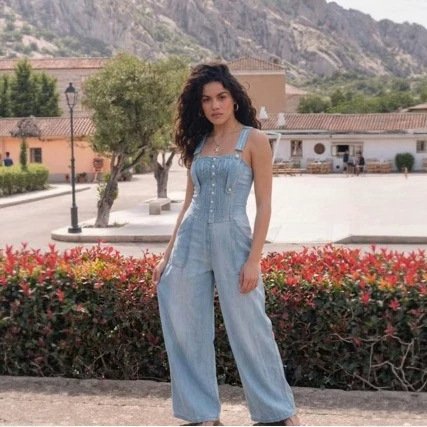 Sexy Buttoned Denim Long Dress - Image 5