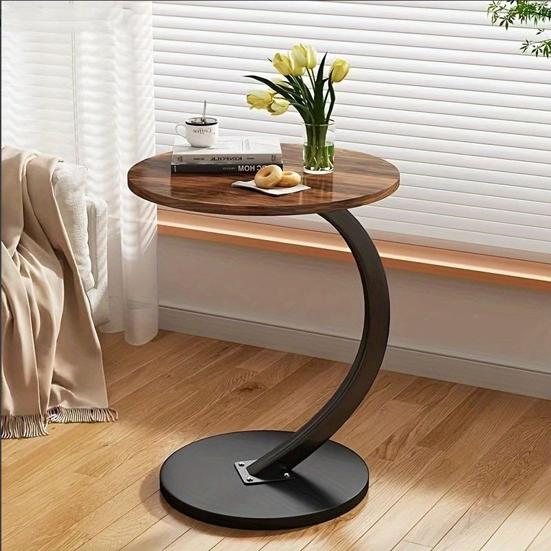 Round Small Coffee Table Living Room Sofa Side Table Bedroom Bedside Table Bedside Table Small Table Movable Coffee Table - Image 4