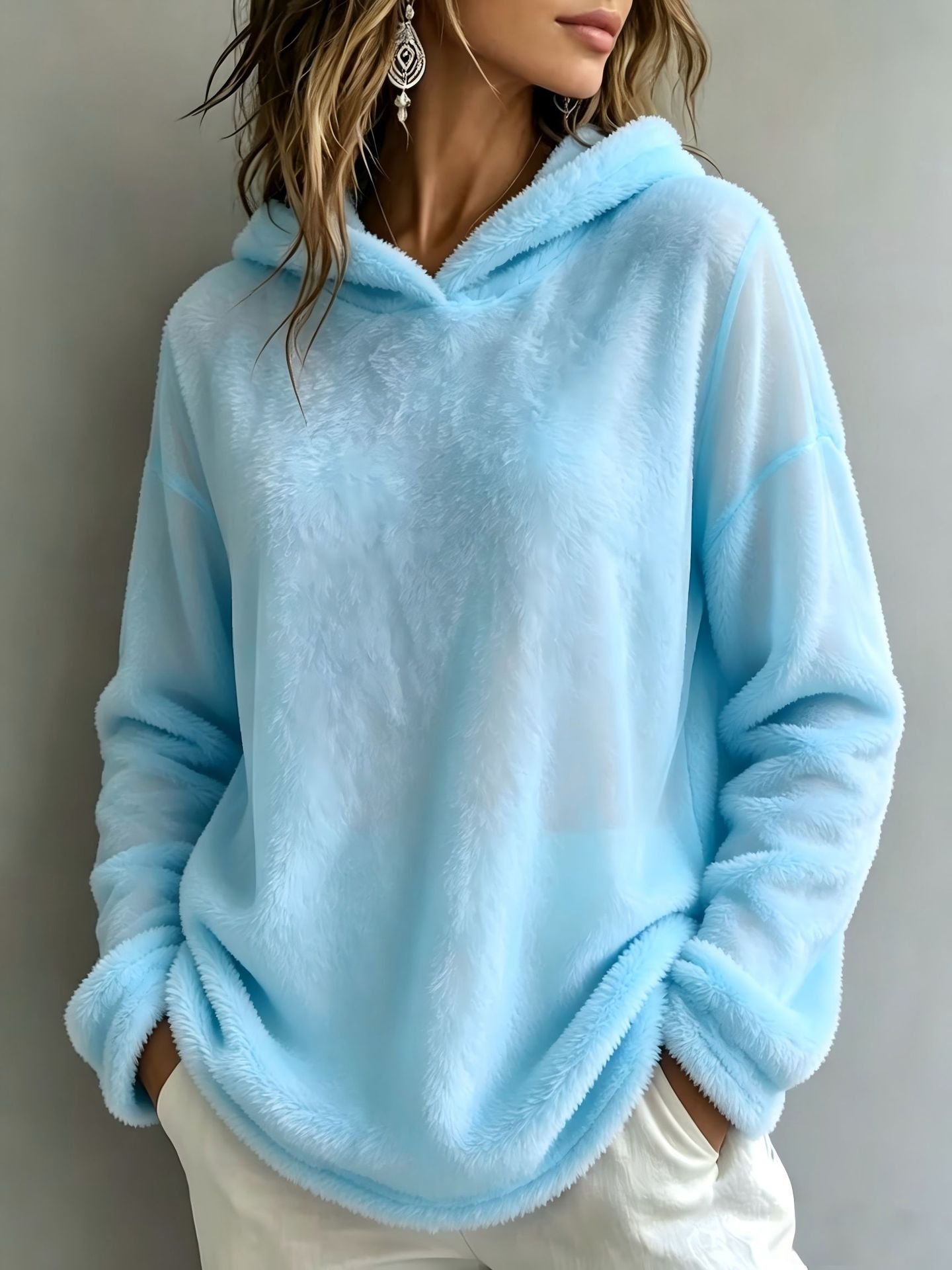 Casual Fashion Solid Color Long-sleeved Sweater - Image 4