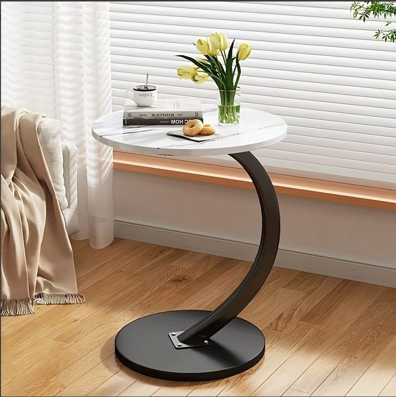 Round Small Coffee Table Living Room Sofa Side Table Bedroom Bedside Table Bedside Table Small Table Movable Coffee Table - Image 10