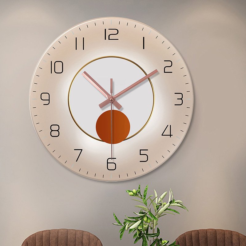 Tempered Glass Wall Clock Mute Living Room Clock Wall-mounted Decorative Clock - Image 4