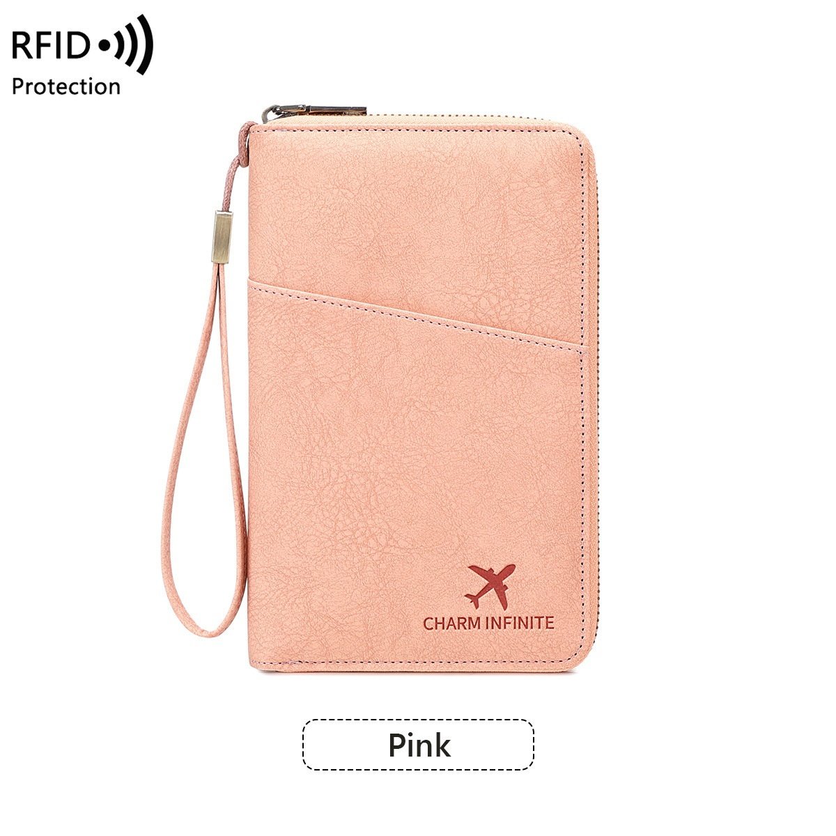 Cross-border RFID-blocking Passport Holder Long-style Zippered Passport Case Multi-functional Travel Document And Ticket Organizer - Image 5