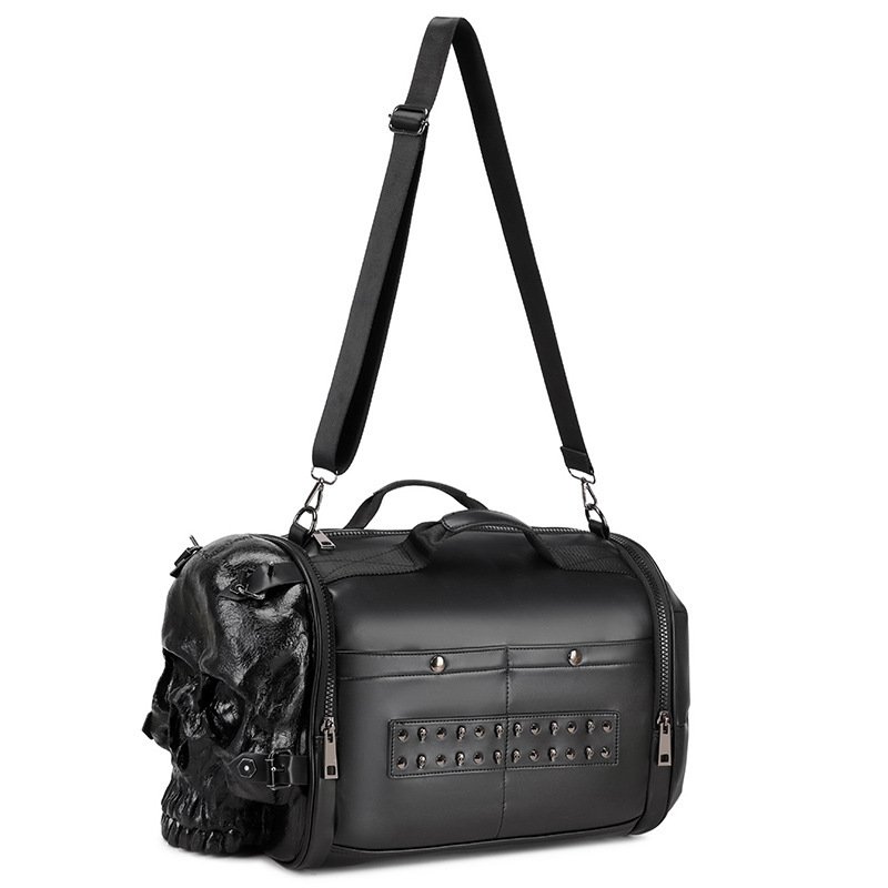 Three-dimensional Trendy Cool Skull Single Room Crossbody Portable Travel Bags - Image 5