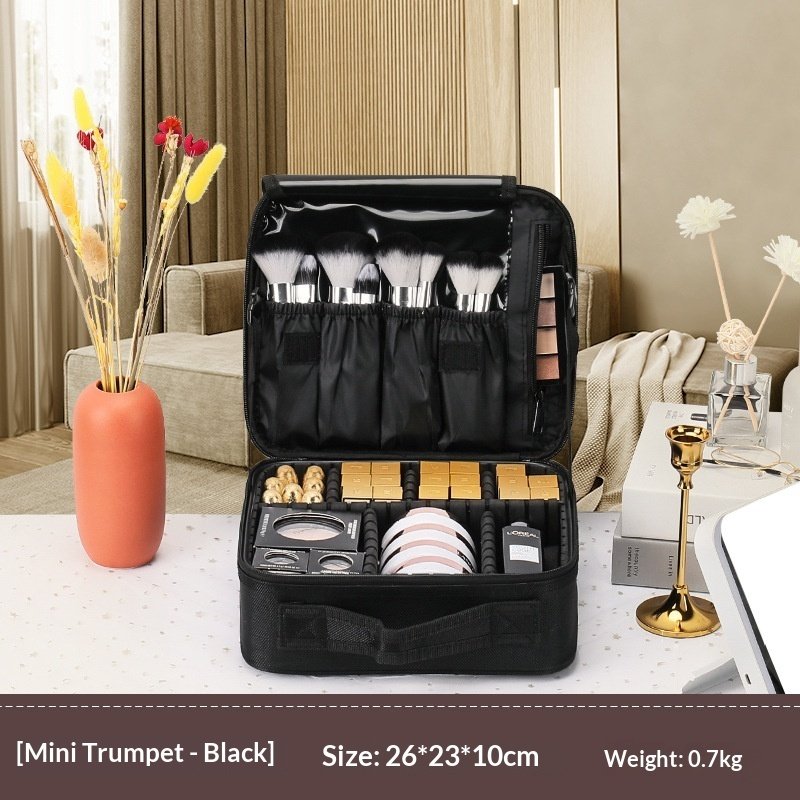 Large Capacity Makeup Bag, Multi-layer Embroidered Nail Art And Makeup Artist Makeup Storage Bag, Handheld Portable Toolbox Bag - Image 7