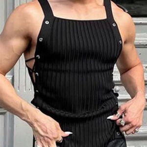 Mens Strappy Breathable Hollow-Out Vest
