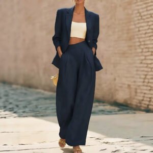 Women's Blazer And Wide-leg Pants Two-piece Set