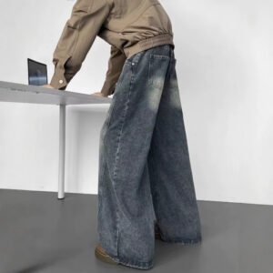Casual Loose-fit Wide-leg Pants For Men