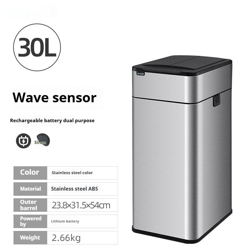 Inductive Ashbin Living Room And Kitchen Large Capacity Deodorant Smart Trash Can - Image 5