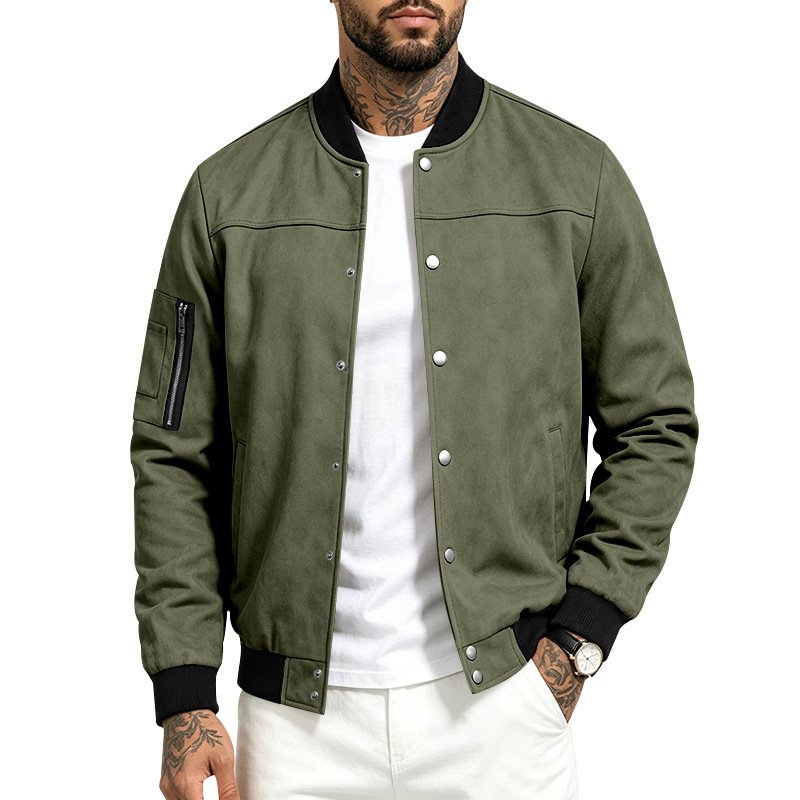 Men's Suede-Blend Casual Jacket - Image 4
