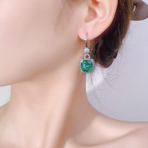 Paru Sapphire Vintage French Style Light Luxury Womens Earrings Jewelry