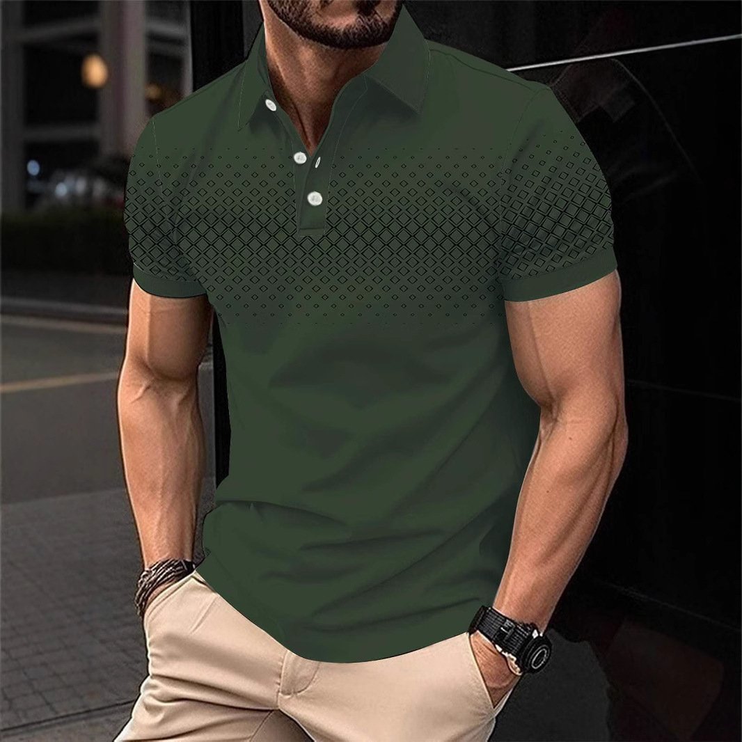 Men's Casual Button-down Polo Shirt - Image 3