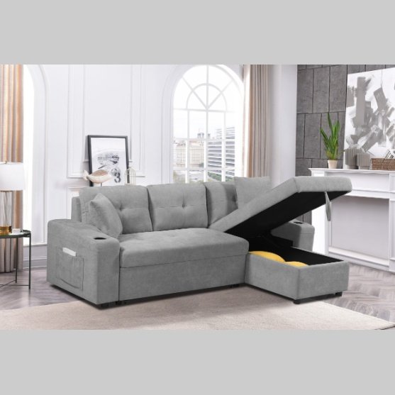 Convertible Sectional Sofa With Armrest Storage - Image 6