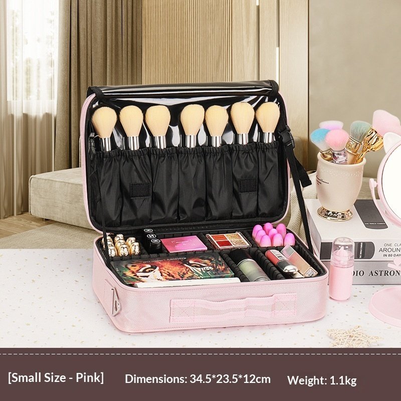 Large Capacity Makeup Bag, Multi-layer Embroidered Nail Art And Makeup Artist Makeup Storage Bag, Handheld Portable Toolbox Bag - Image 5
