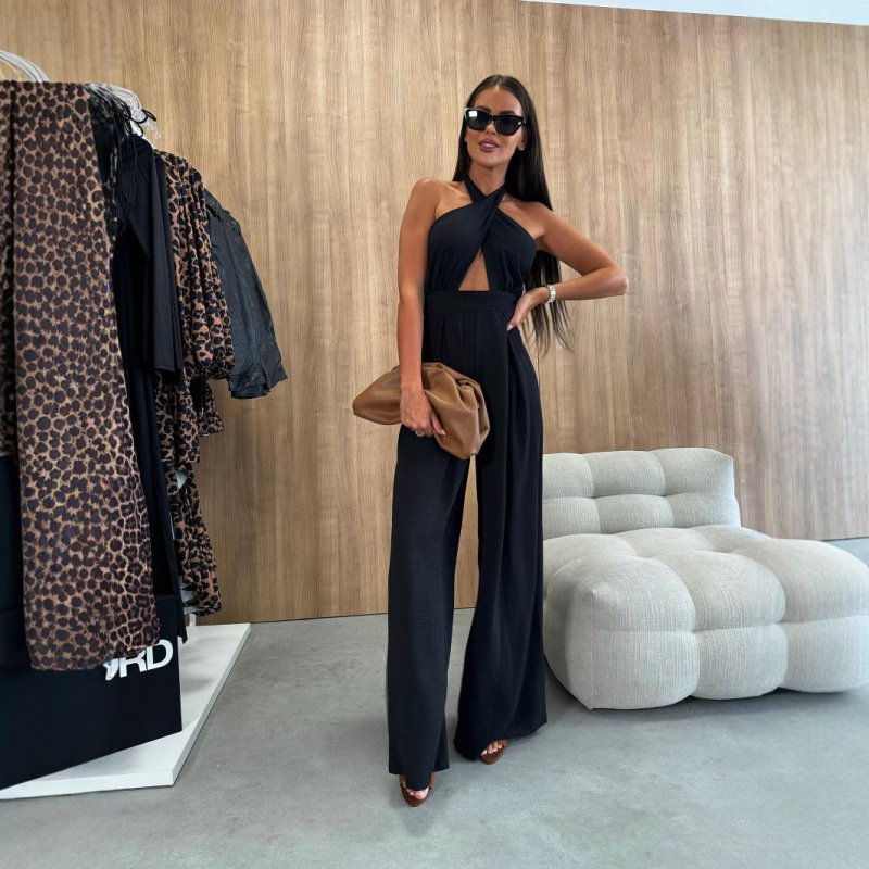 Sexy Halter-neck Waist Backless Jumpsuit