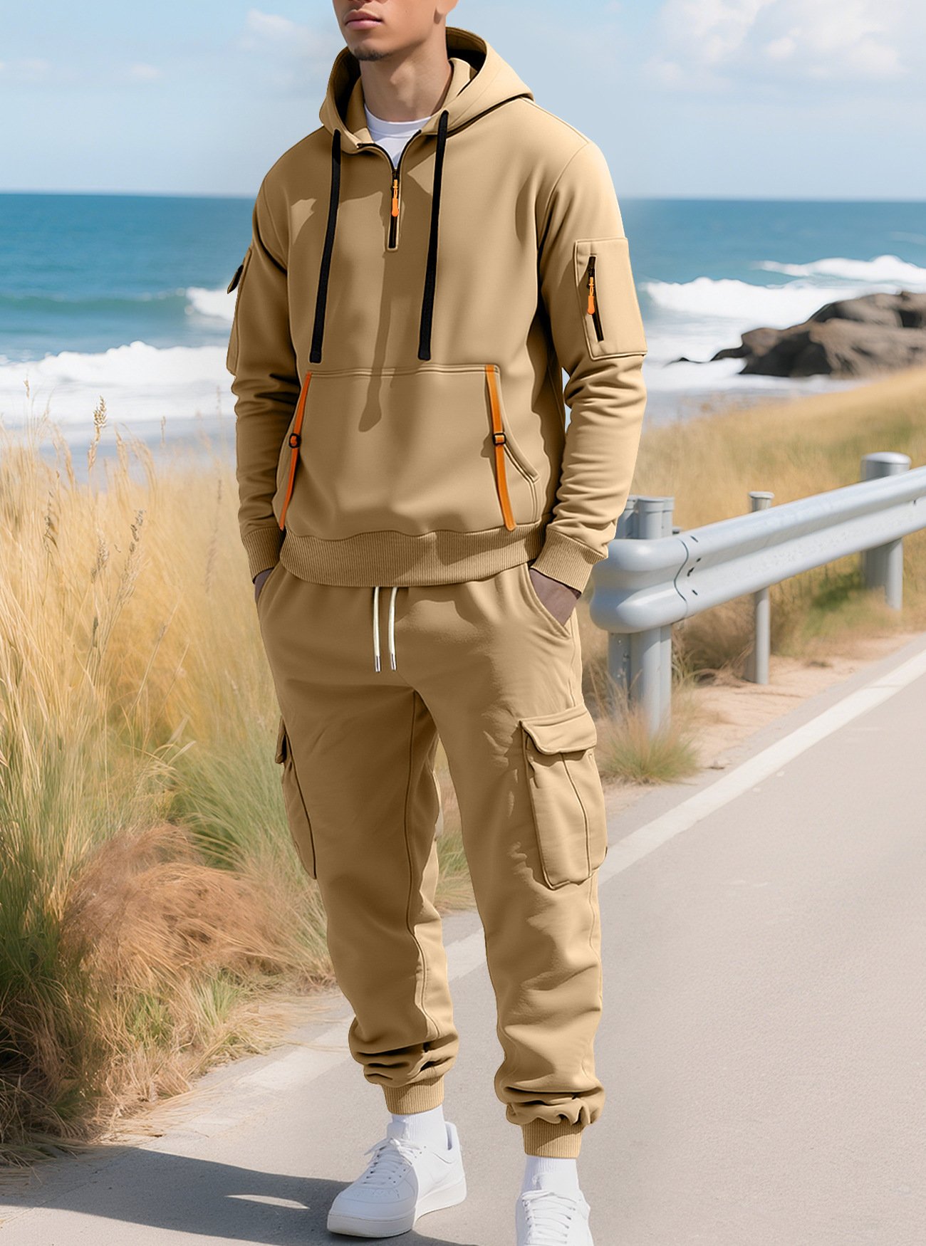Mens Fleece-Lined Sweater Top And Pants Set - Image 2