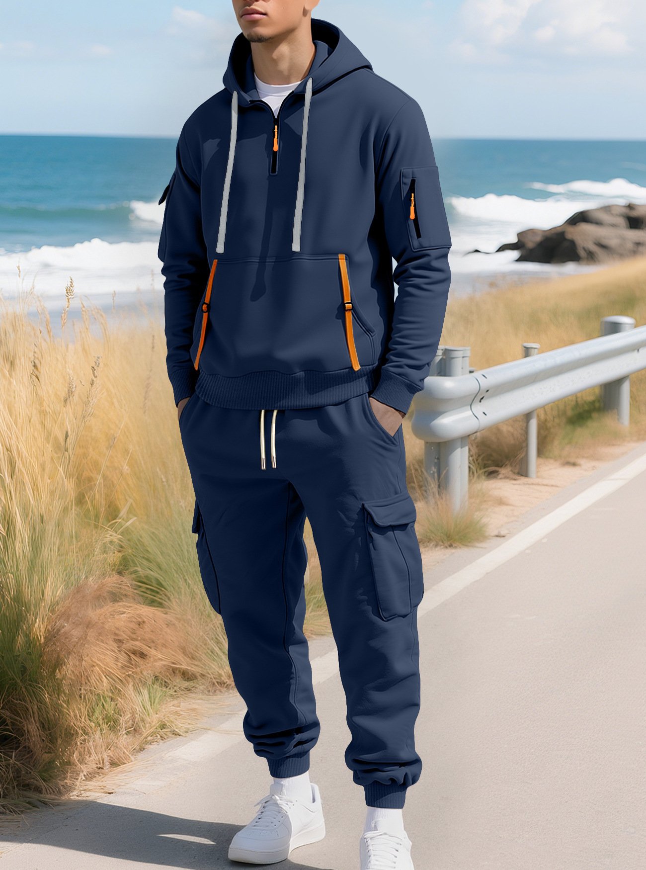 Mens Fleece-Lined Sweater Top And Pants Set - Image 3
