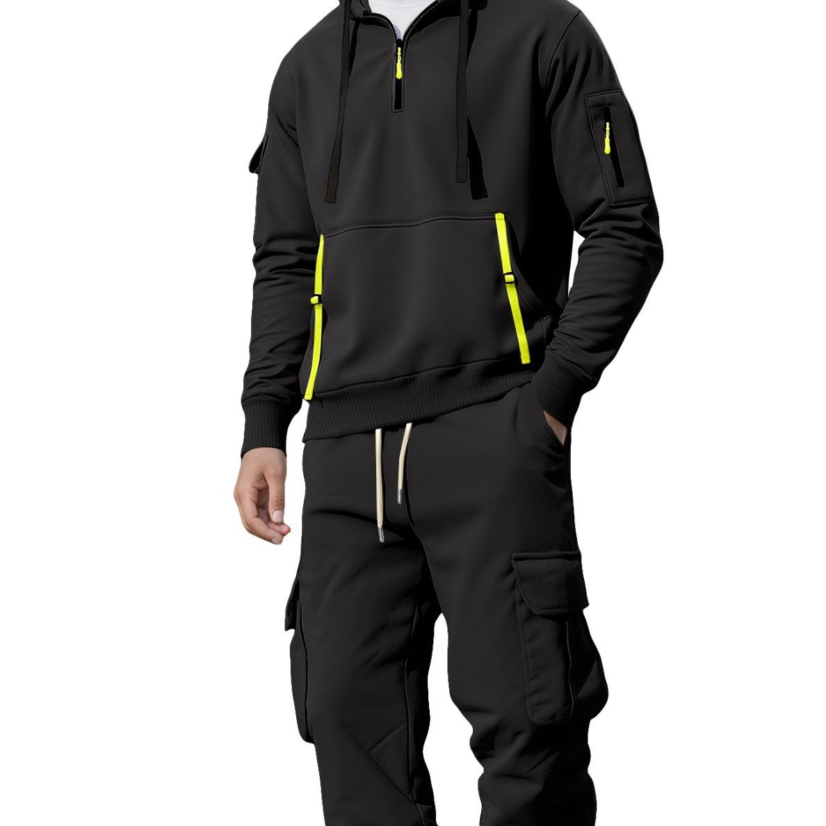 Mens Fleece-Lined Sweater Top And Pants Set - Image 4