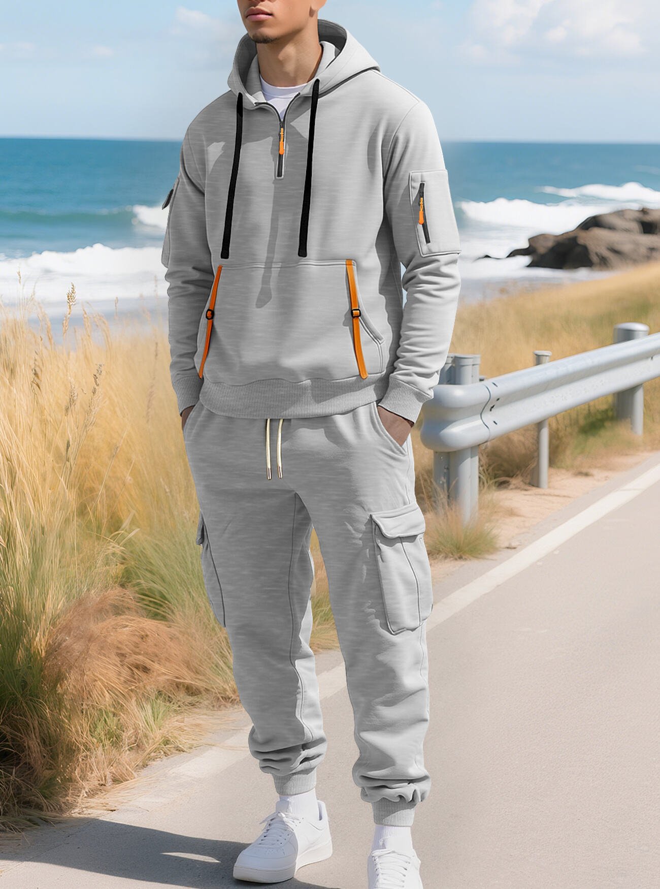 Mens Fleece-Lined Sweater Top And Pants Set - Image 7