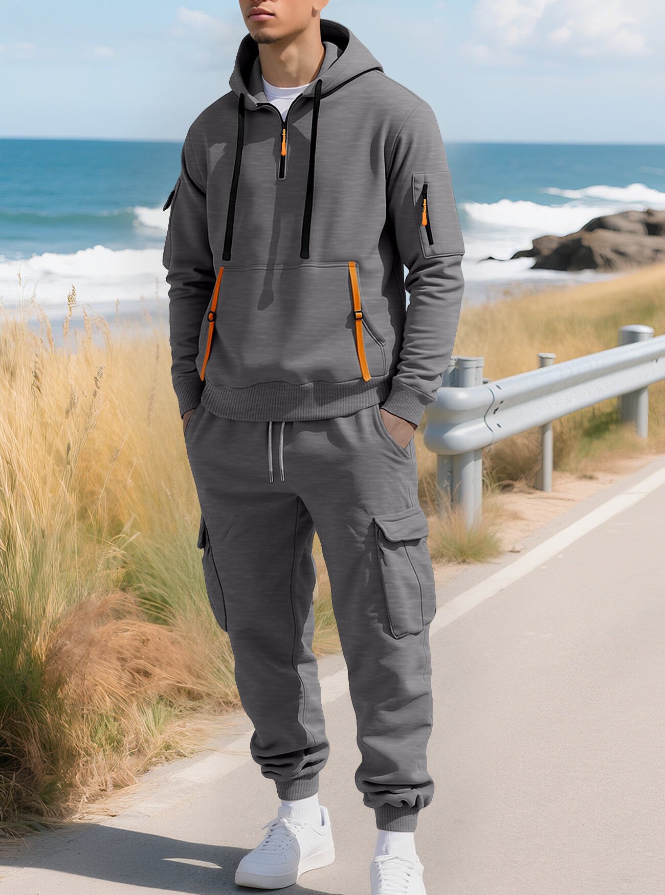 Mens Fleece-Lined Sweater Top And Pants Set - Image 5